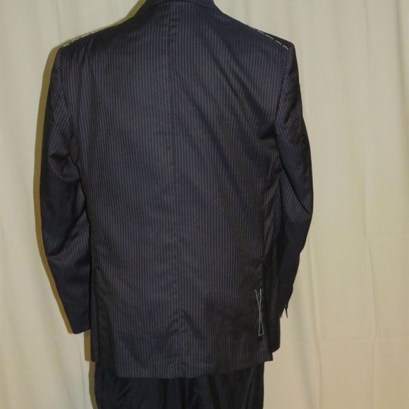 Billionaire Couture Silk Blend Blue Striped Two Button Suit 58 48 NWT $4300 - Picture 9 of 16